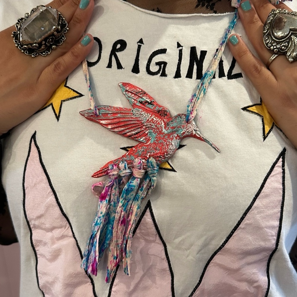 Colorful Bird Pendant Necklace - Picture 1 of 2